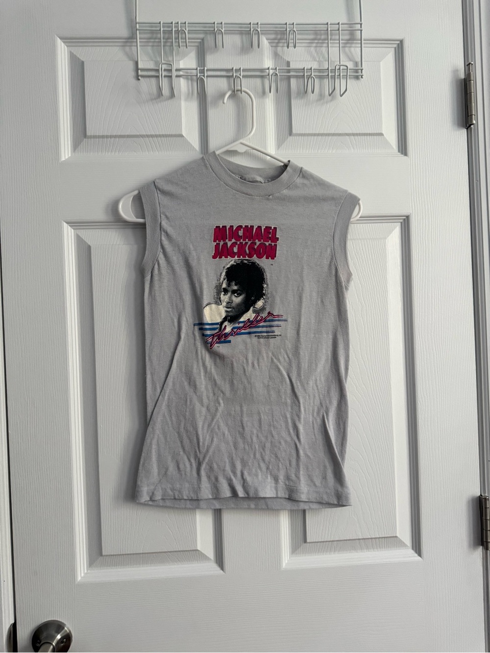 Michael Jackson Thriller Graphic Print Sleeveless Gray Women's Tank Top